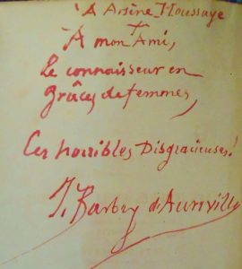 Barbey d'Aurevilly. Dédicace misogyne.