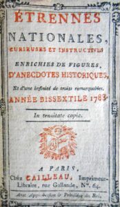 Almanach 1788 Marie-Antoinette