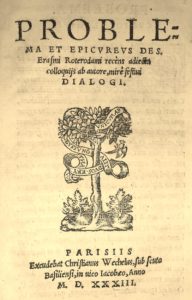 Erasme. Epicureus. Wechel, 1533