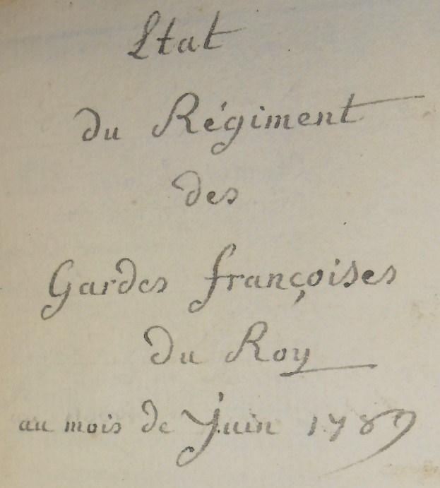 Gardes Françaises juin 1789