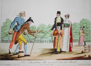 Jeu de Boule. Gravure 1817.