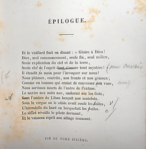 Lamartine La Chute d'un ange annoté par Elisa