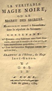 La Véritable Magie noire. 1750. Titre.