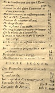 La Véritable Magie noire. 1750. Table.