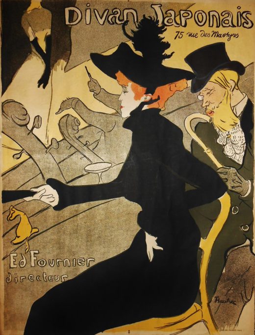 Lautrec. Le Divan japonais. Original litographed poster.