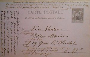 Verlaine. Carte auographe signée adressée à Léon Vanier. 