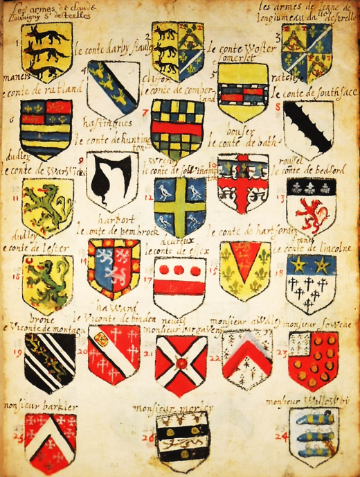 armorial anglais 1586